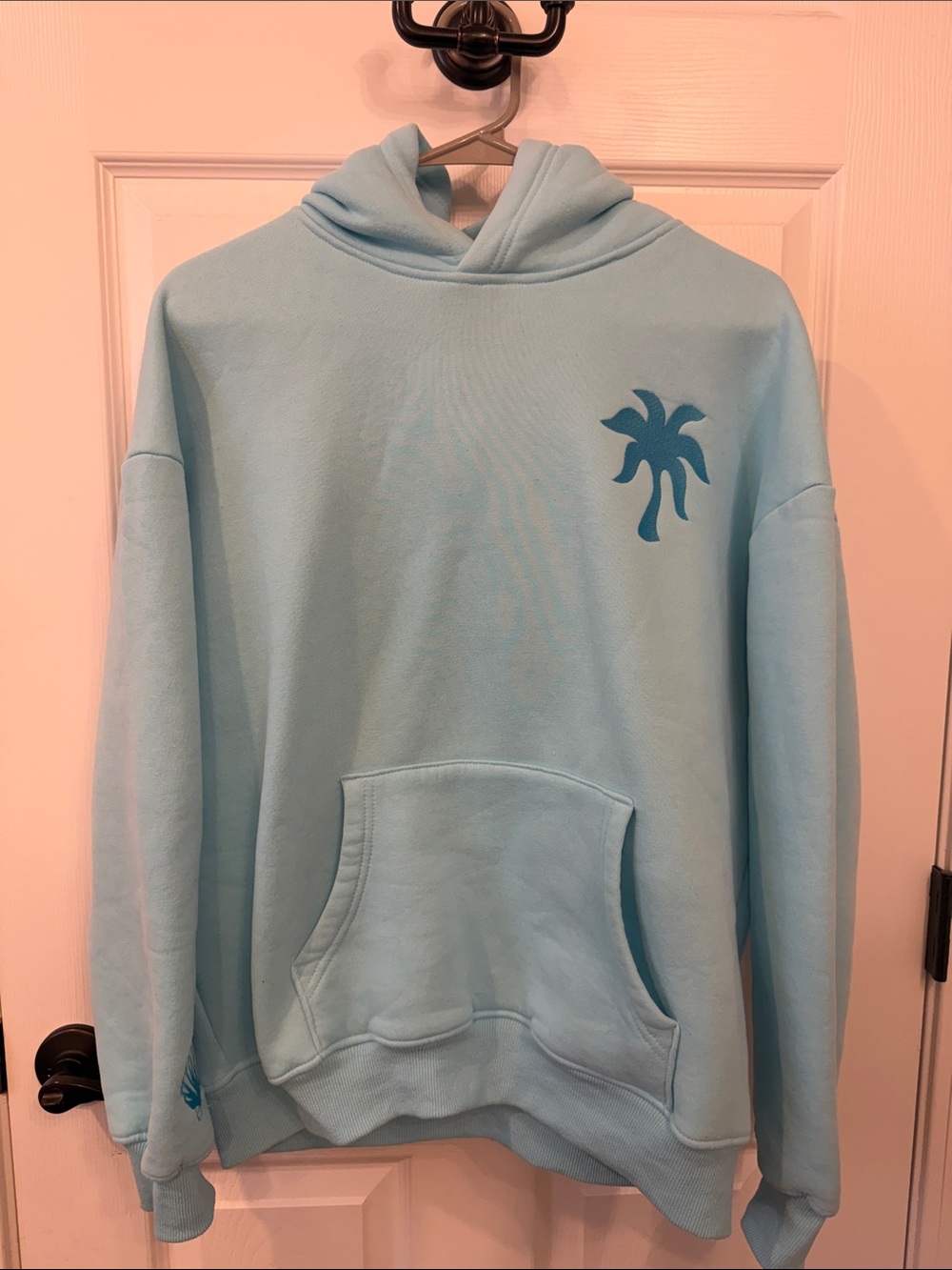 Pink Palm Puff “Hawaii Hibiscus “ hoodie. Aquamarine. small. Good condition!